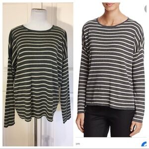 Eileen Fisher boxy stripe sweater
